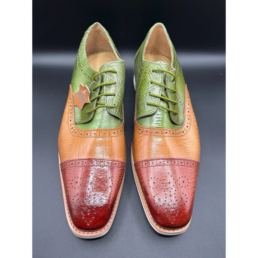 Liberty Zeno Men's 13 Leather Croc Print Oxford Dress Shoes Brandon Colorblock